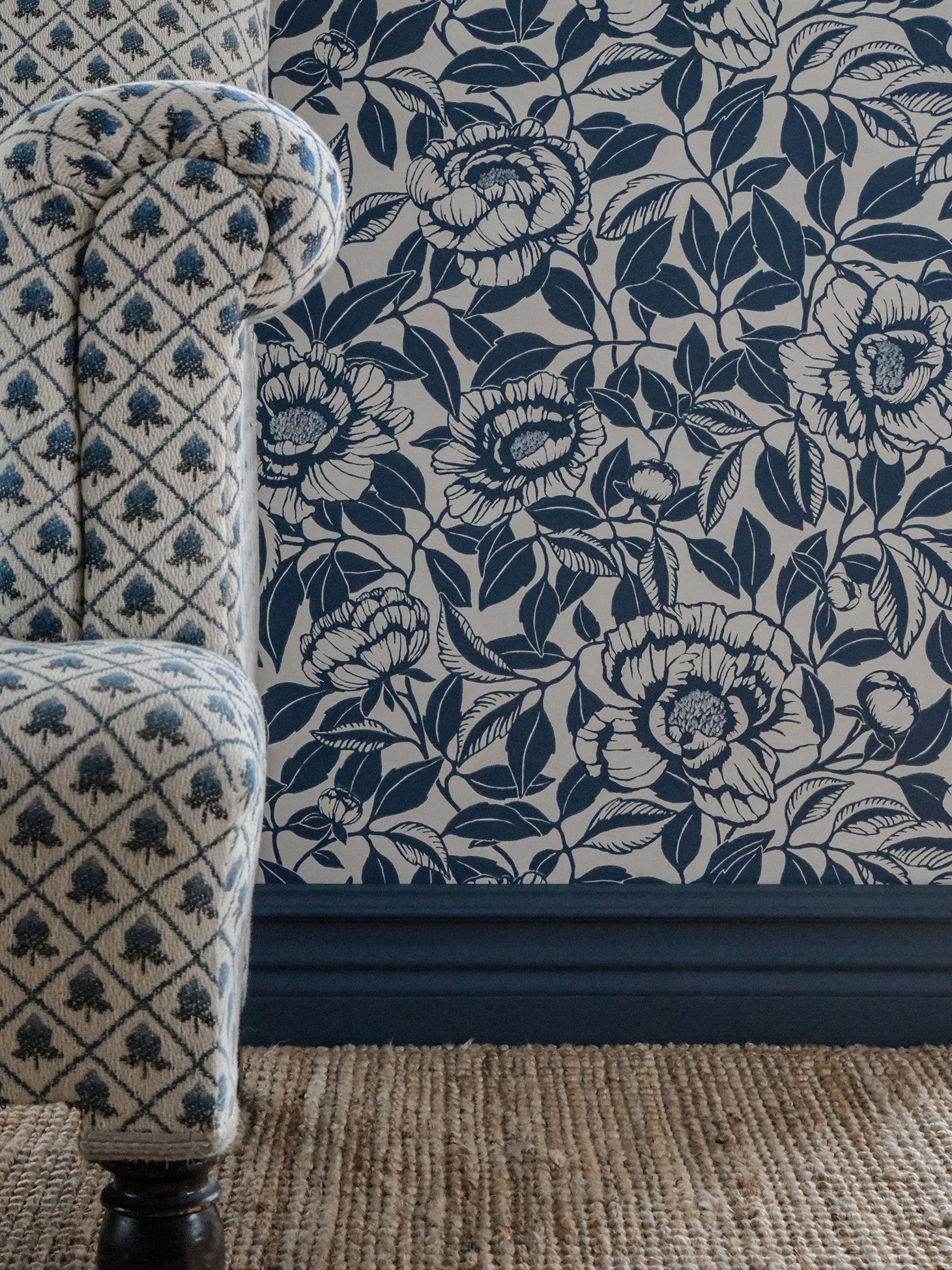 My Peony Garden wallpaper by Langelid/von Bromssen - floral design in Blue