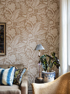 Cornucopia wallpaper by Langelid/von Bromssen - floral design in Beige
