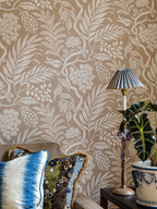 Cornucopia wallpaper by Langelid/von Bromssen - floral design in Beige