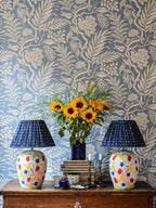 Cornucopia wallpaper by Langelid/von Bromssen - floral design in Blue