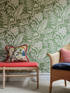Cornucopia wallpaper by Langelid/von Bromssen - floral design in Green – Verde
