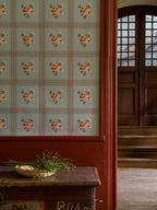 Rose wallpaper by Langelid/von Bromssen - floral design in Teal