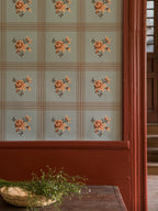 Rose wallpaper by Langelid/von Bromssen - floral design in Teal