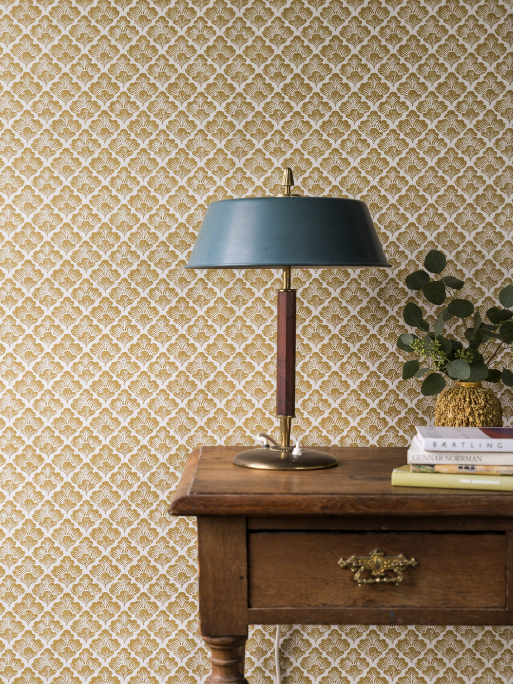 Laura wallpaper by Langelid/von Bromssen - floral design in Yellow