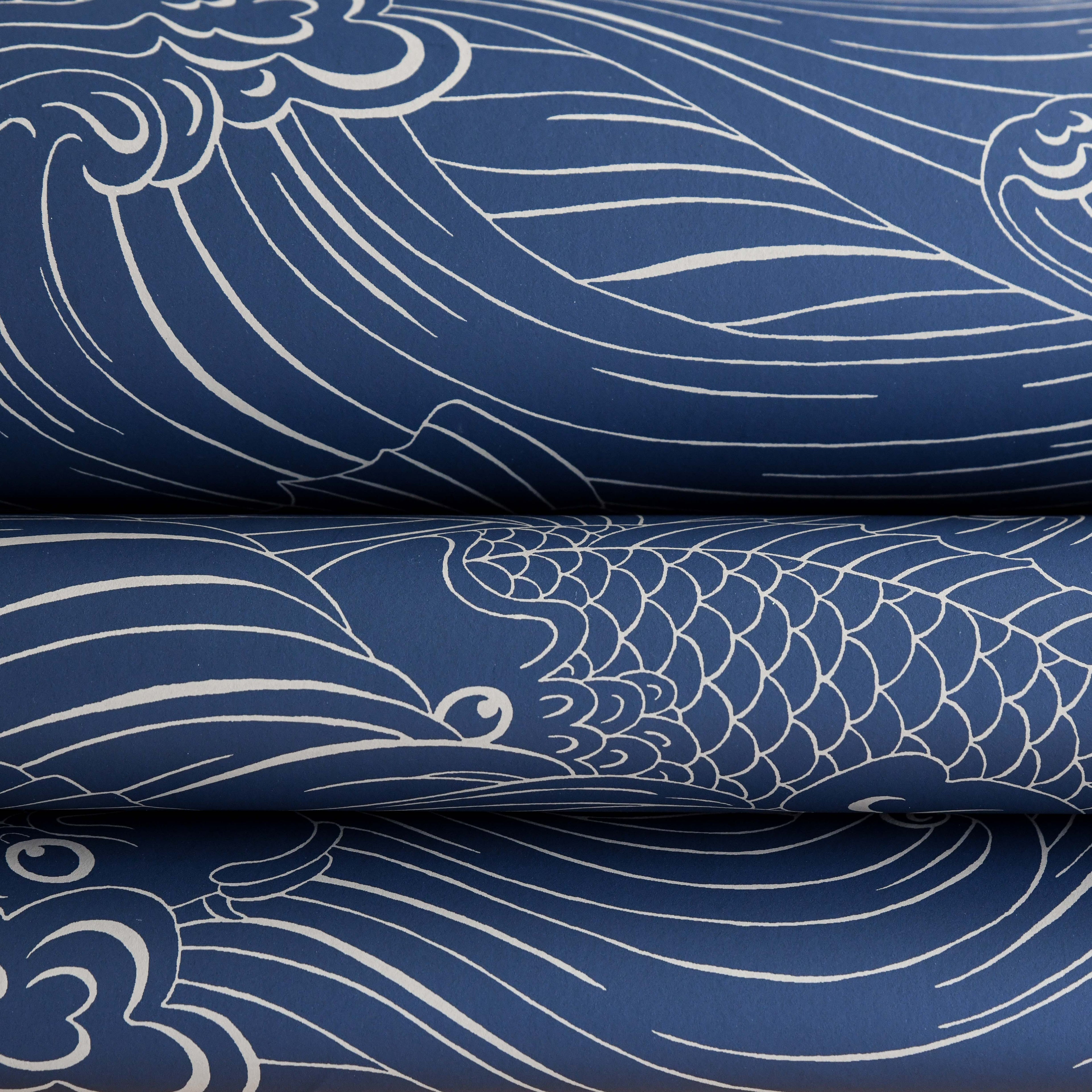 Plenty more Fish wallpaper by Langelid/von Bromssen - coastal design in Blue – Ink