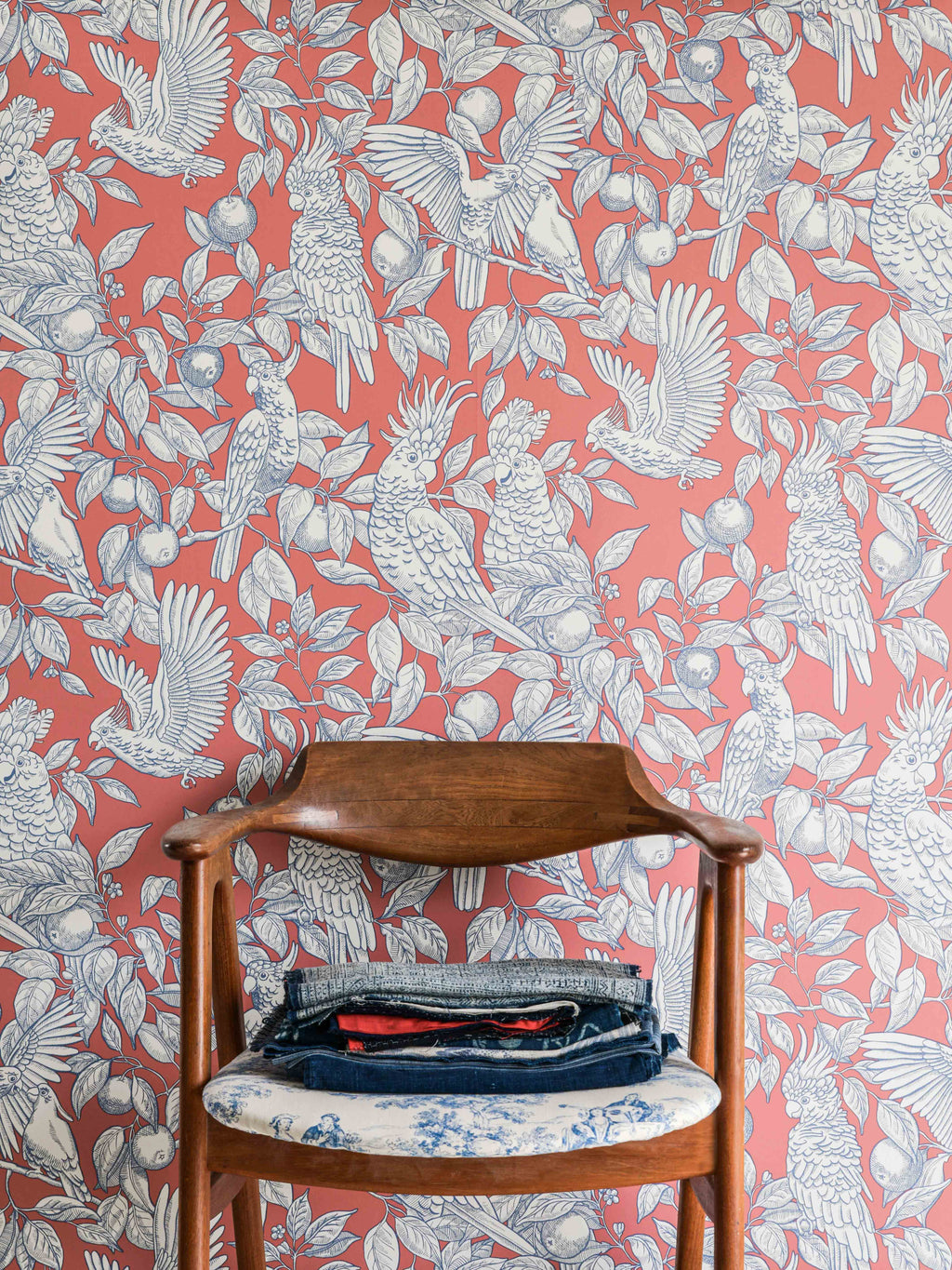Talk about Cockatoos wallpaper by Langelid/von Bromssen - animals design in Red