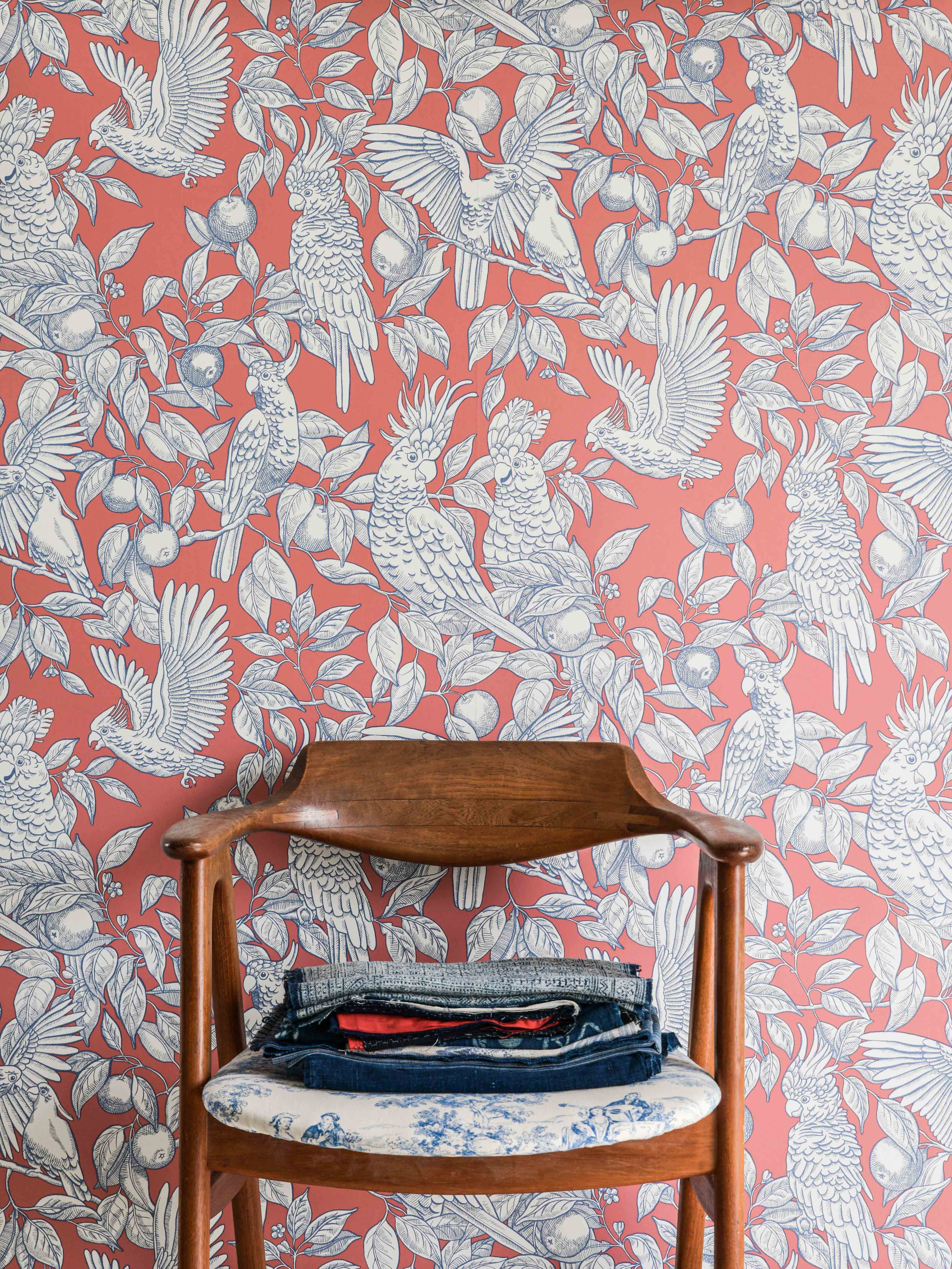 Talk about Cockatoos wallpaper by Langelid/von Bromssen - animals design in Red