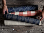 Ikat wallpaper by Langelid/von Bromssen - geometric design in Blue – Midnight