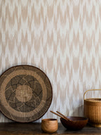 Ikat wallpaper by Langelid/von Bromssen - geometric design in Brown