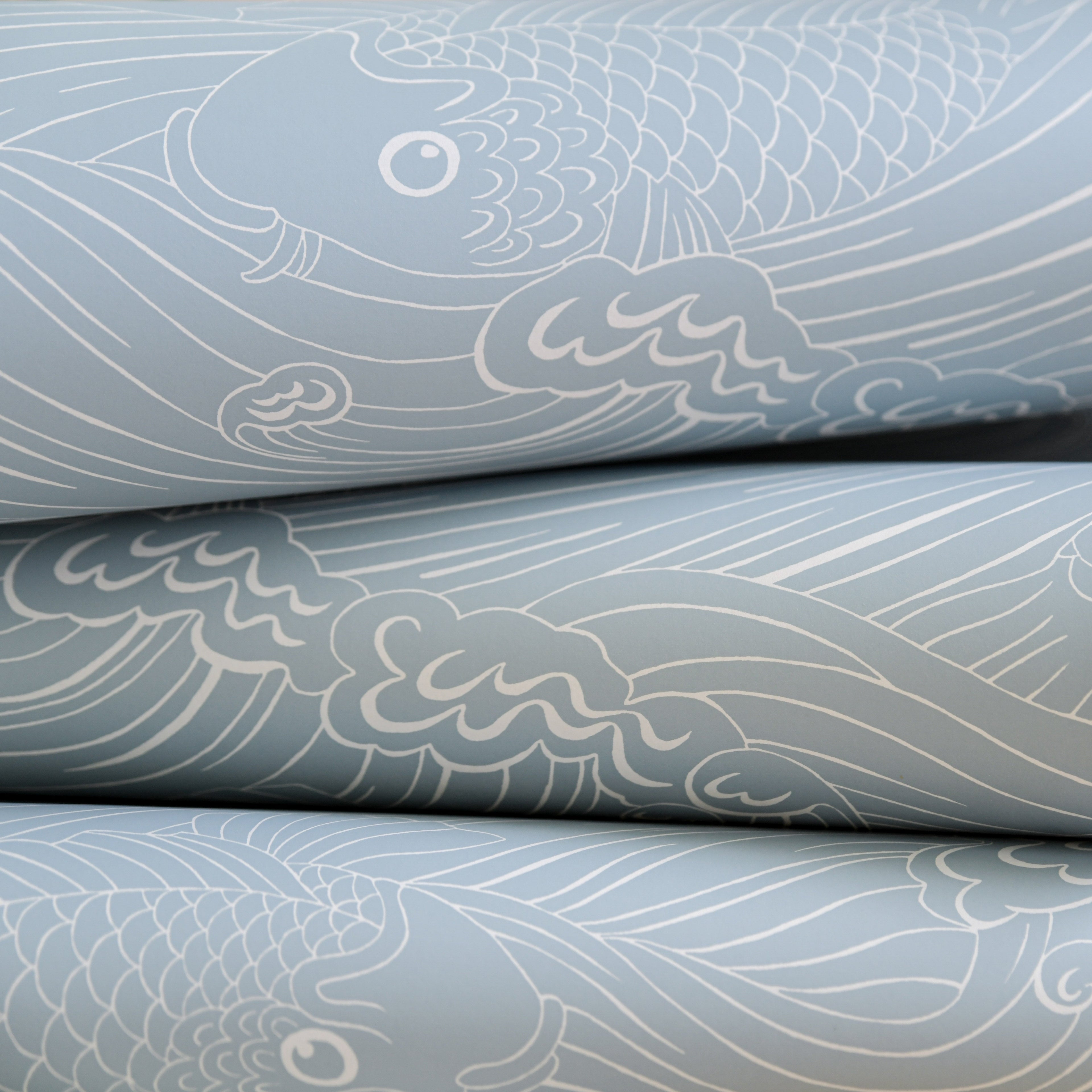 Plenty more Fish wallpaper by Langelid/von Bromssen - coastal design in Blue – Ocean