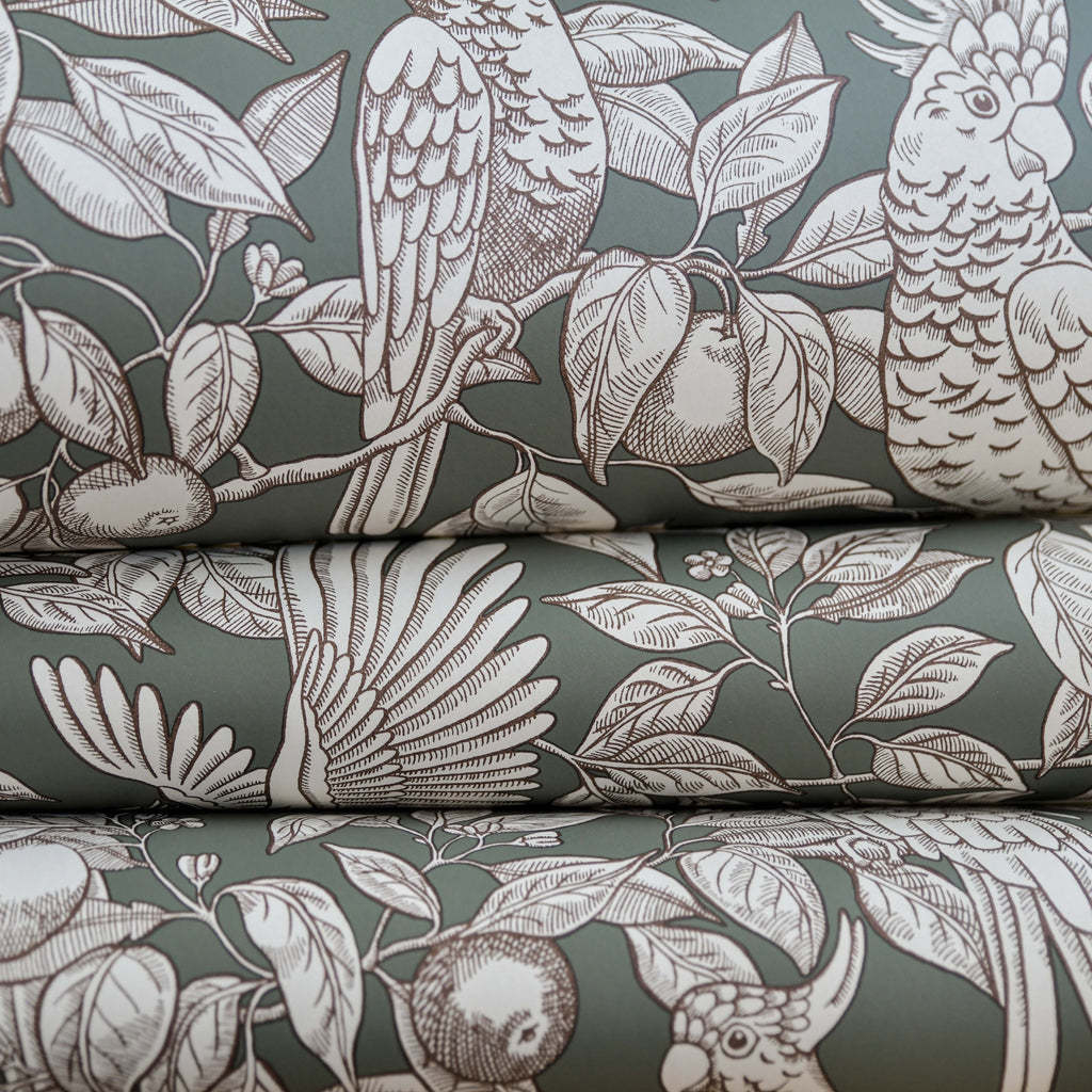 Talk about Cockatoos wallpaper by Langelid/von Bromssen - animals design in Green