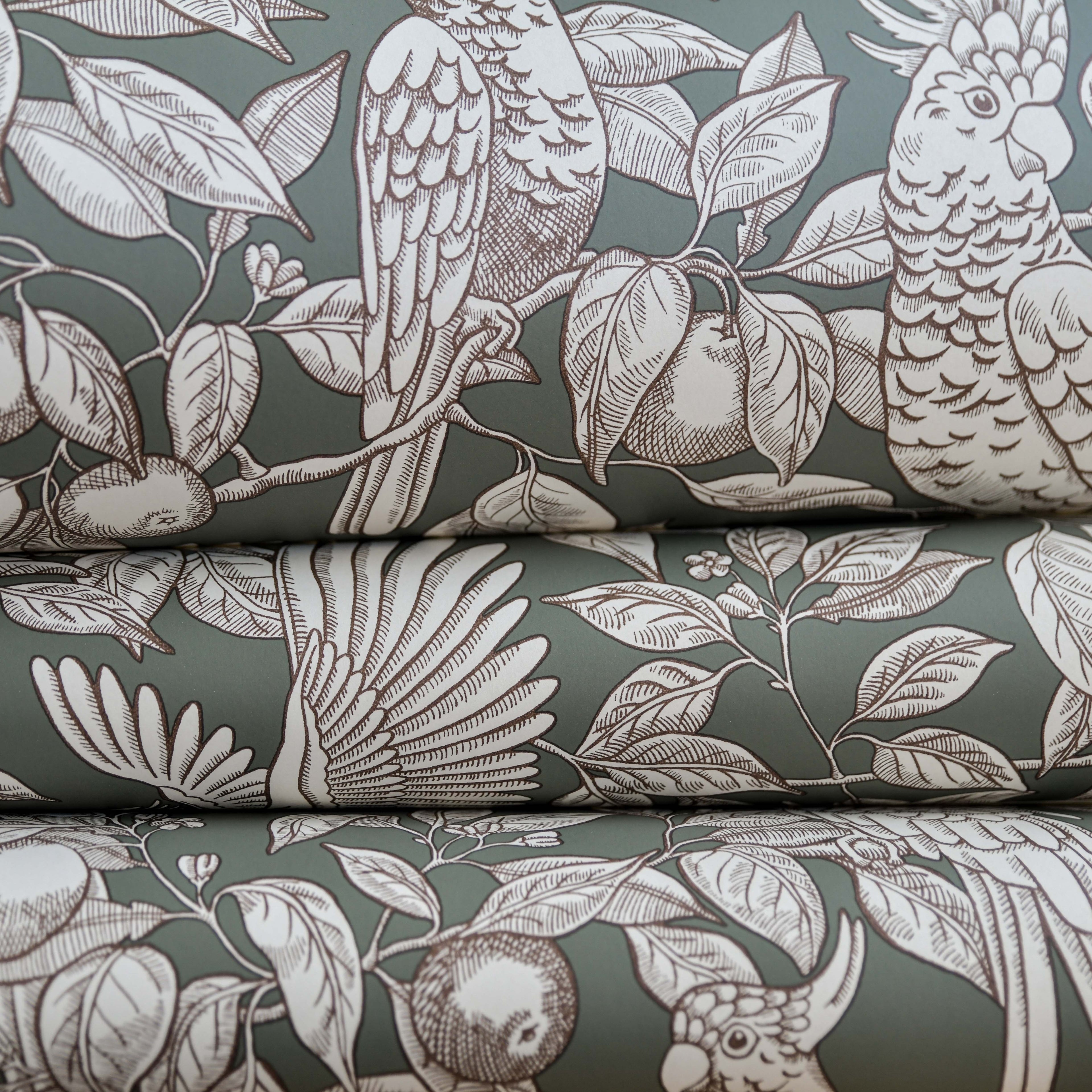 Talk about Cockatoos wallpaper by Langelid/von Bromssen - animals design in Green