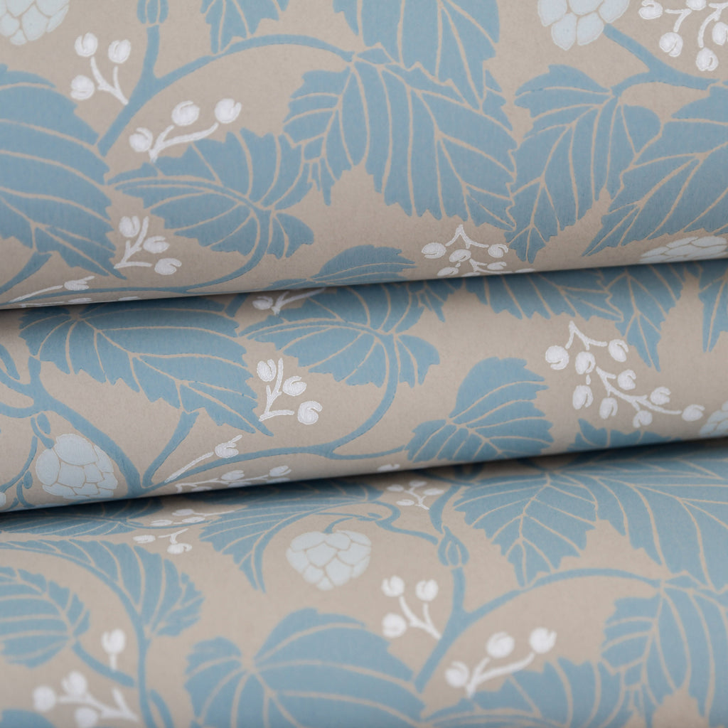 Hops and Glory wallpaper by Langelid/von Bromssen - botanical design in Blue