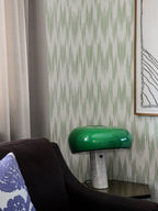 Ikat wallpaper by Langelid/von Bromssen - geometric design in Green
