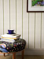 Como wallpaper by Langelid/von Bromssen - stripe design in Green