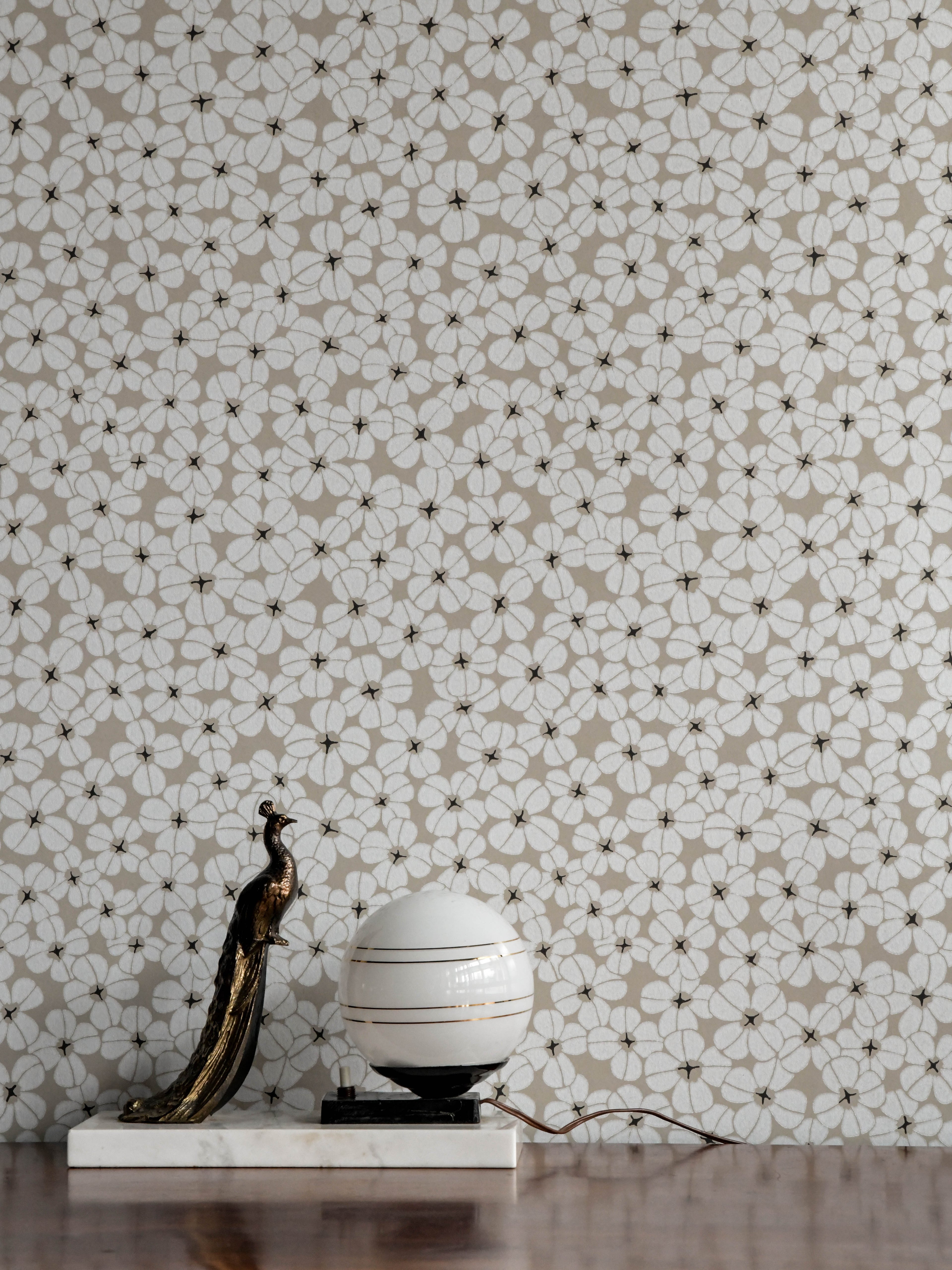 Flower Shower wallpaper by Langelid/von Bromssen - floral design in White