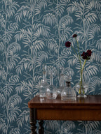 Casablanca Afternoon wallpaper by Langelid/von Bromssen - botanical design in Blue – Smokey