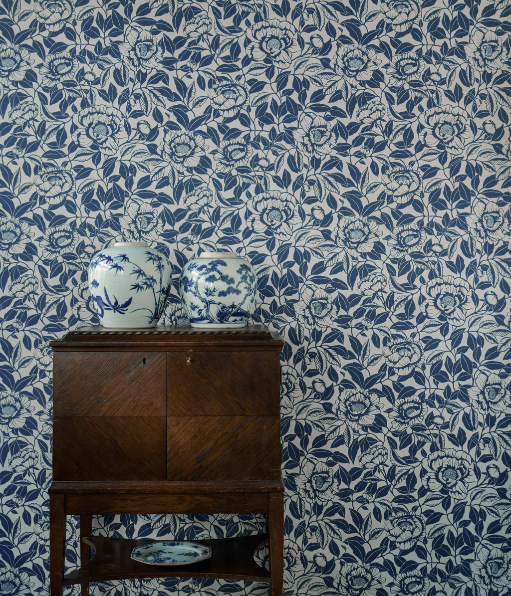 My Peony Garden wallpaper by Langelid/von Bromssen - floral design in Blue