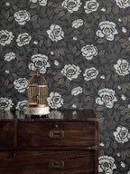 My Peony Garden wallpaper by Langelid/von Bromssen - floral design in Charcoal