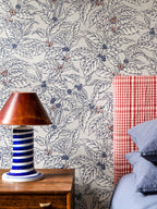 Caffeine wallpaper by Langelid/von Bromssen - botanical design in Blue