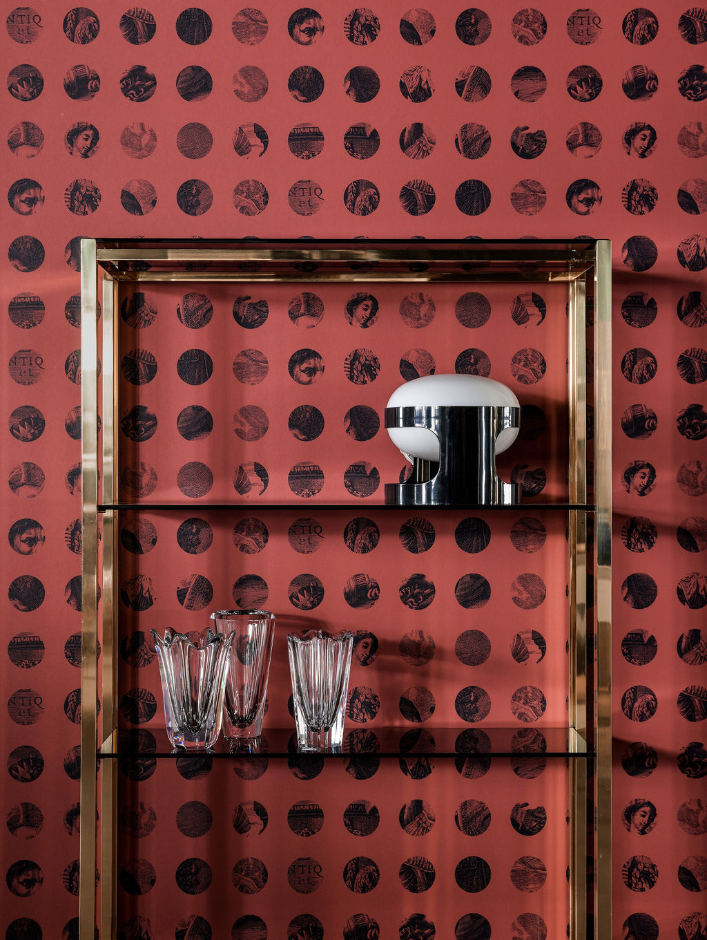 A Peep to the Past wallpaper by Langelid/von Bromssen - geometric design in Red