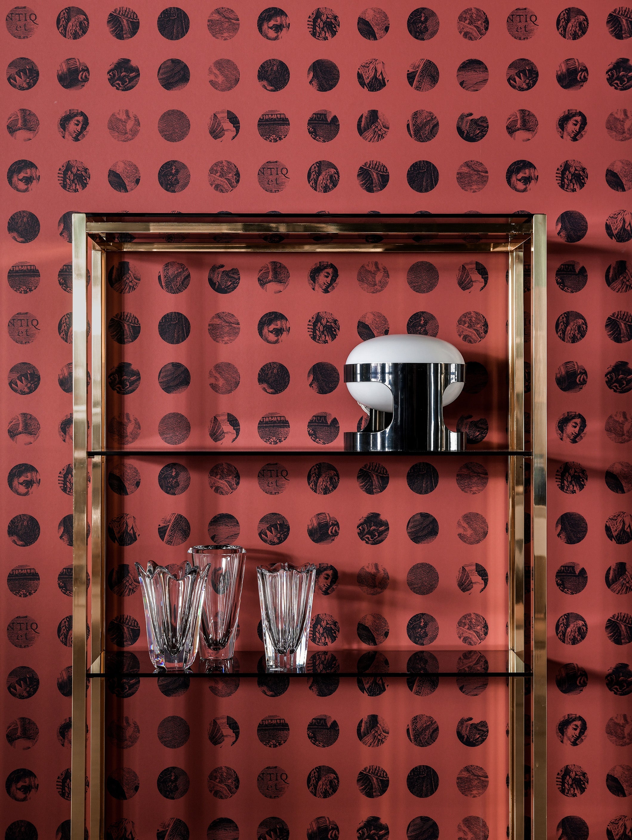A Peep to the Past wallpaper by Langelid/von Bromssen - geometric design in Red