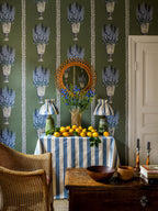 Delphinium wallpaper by Langelid/von Bromssen - floral design in Green