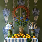 Delphinium wallpaper by Langelid/von Bromssen - floral design in Green