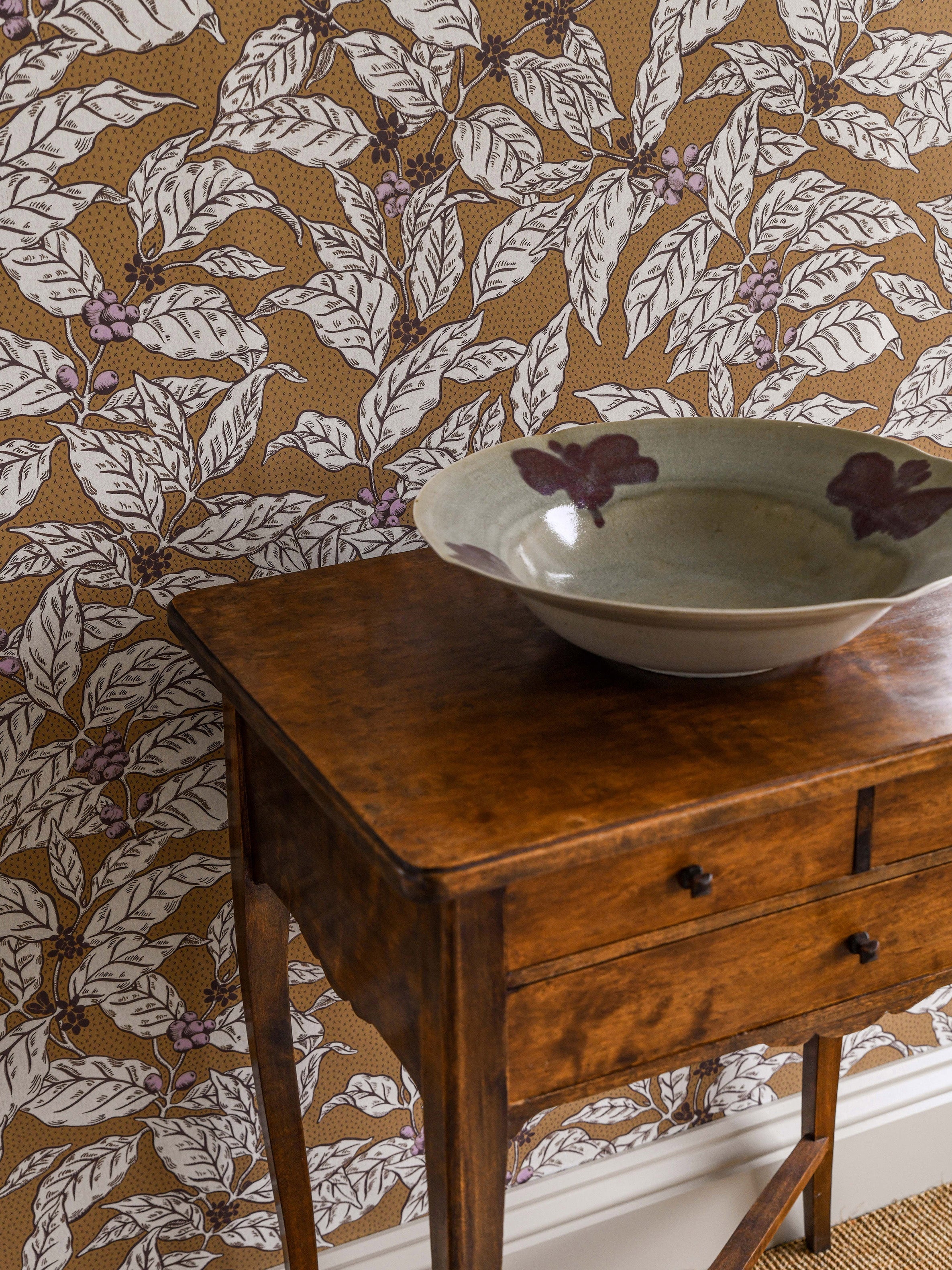Caffeine wallpaper by Langelid/von Bromssen - botanical design in Yellow