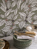 Caffeine wallpaper by Langelid/von Bromssen - botanical design in Green