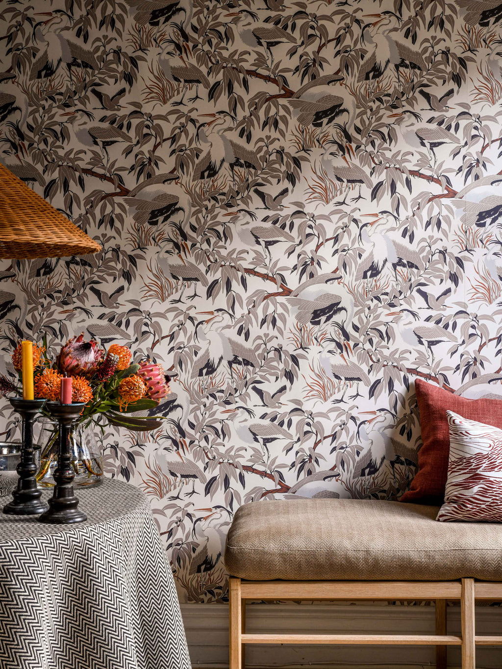 Herons wallpaper by Langelid/von Bromssen - animals design in Beige