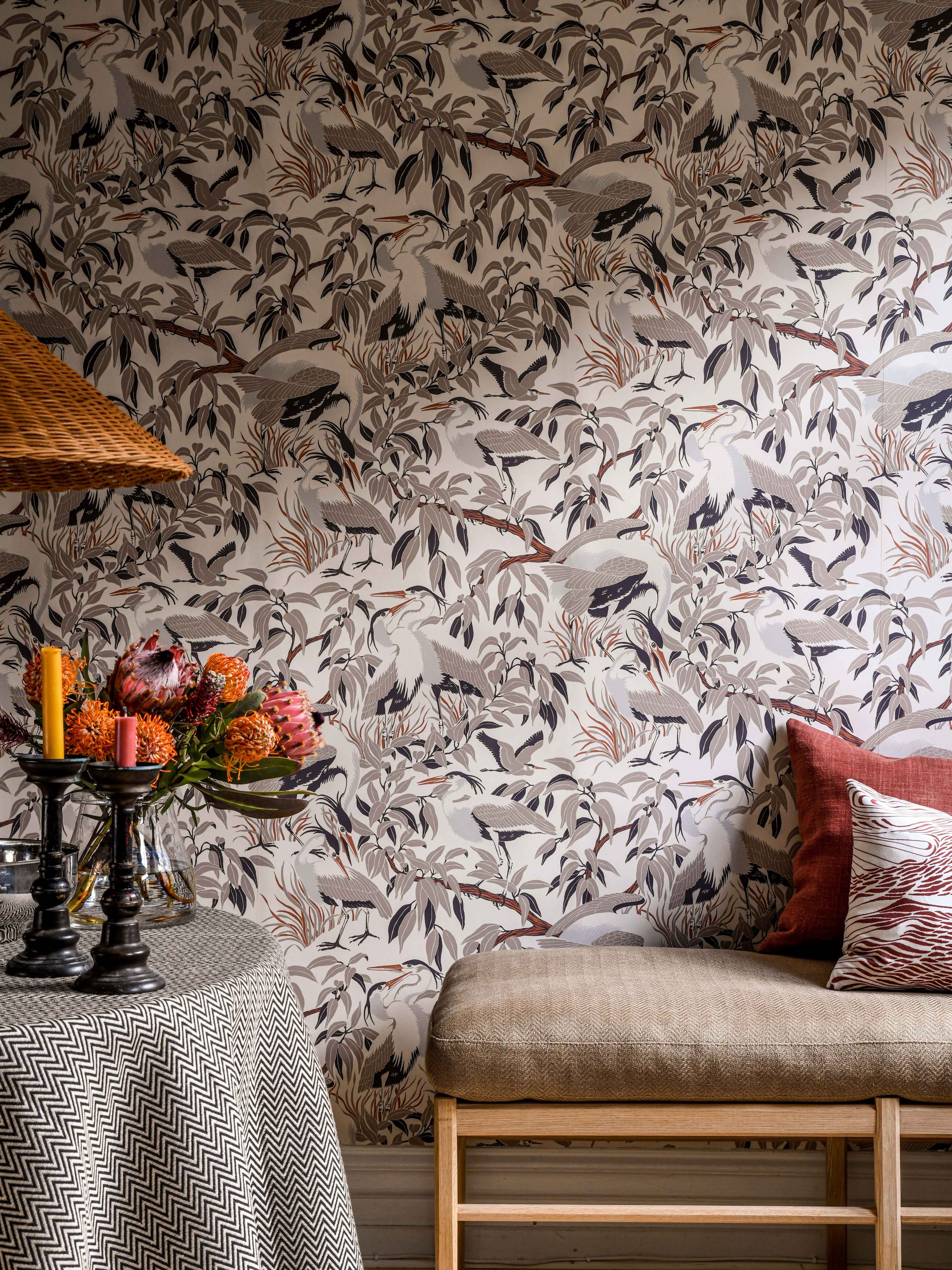 Herons wallpaper by Langelid/von Bromssen - animals design in Beige