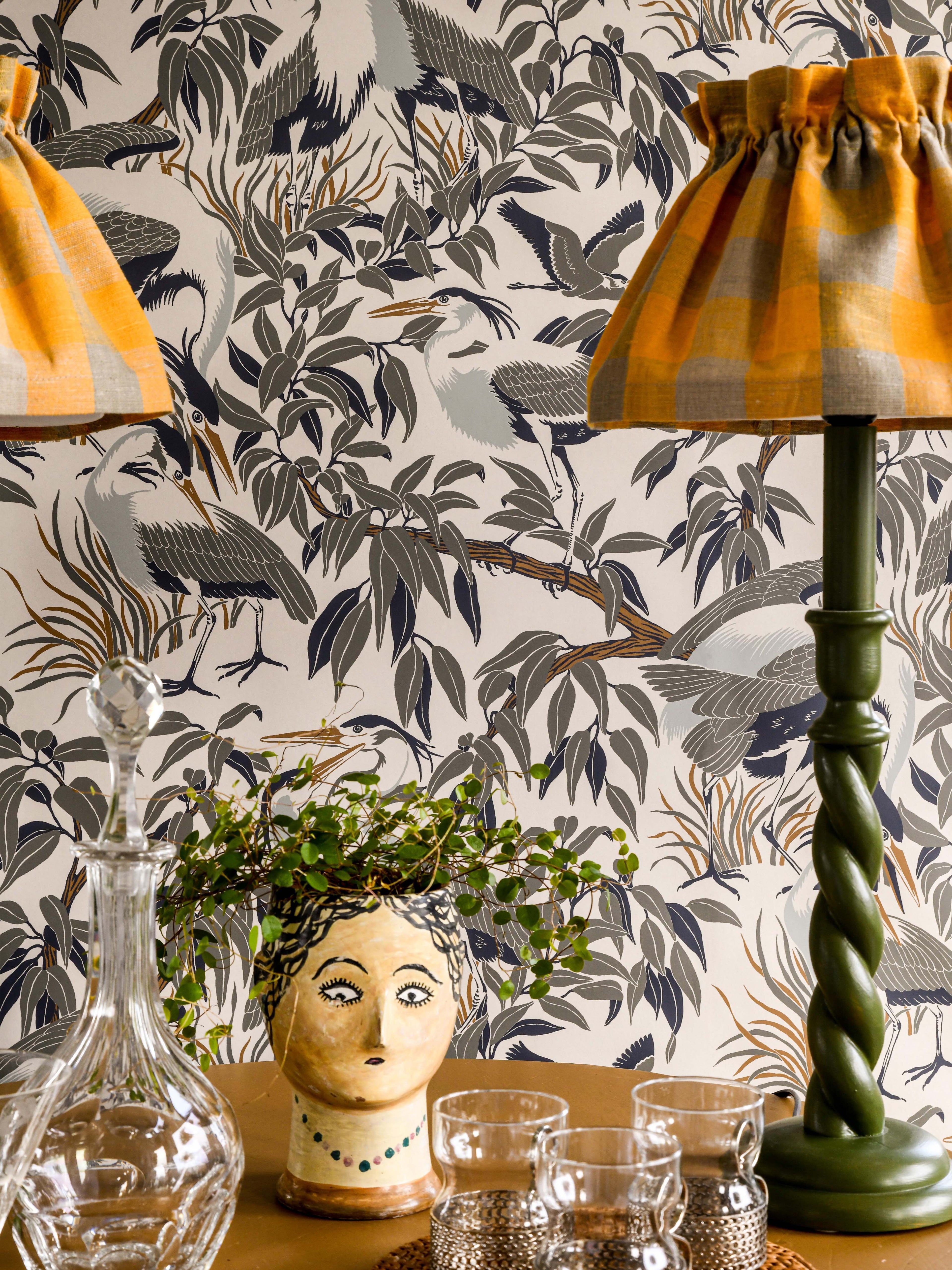 Herons wallpaper by Langelid/von Bromssen - animals design in Green