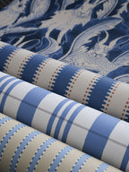 The Guards' Tent wallpaper by Langelid/von Bromssen - stripe design in Blue