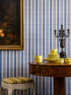 The Guards' Tent wallpaper by Langelid/von Bromssen - stripe design in Blue