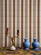 The Guards' Tent wallpaper by Langelid/von Bromssen - stripe design in Brown