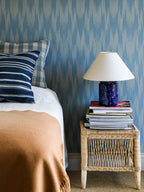 Ikat wallpaper by Langelid/von Bromssen - geometric design in Blue – Smokey