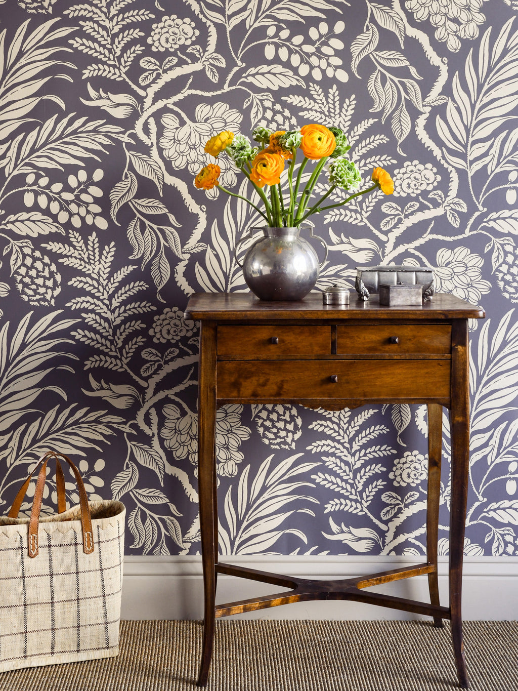 Cornucopia wallpaper by Langelid/von Bromssen - floral design in Grey