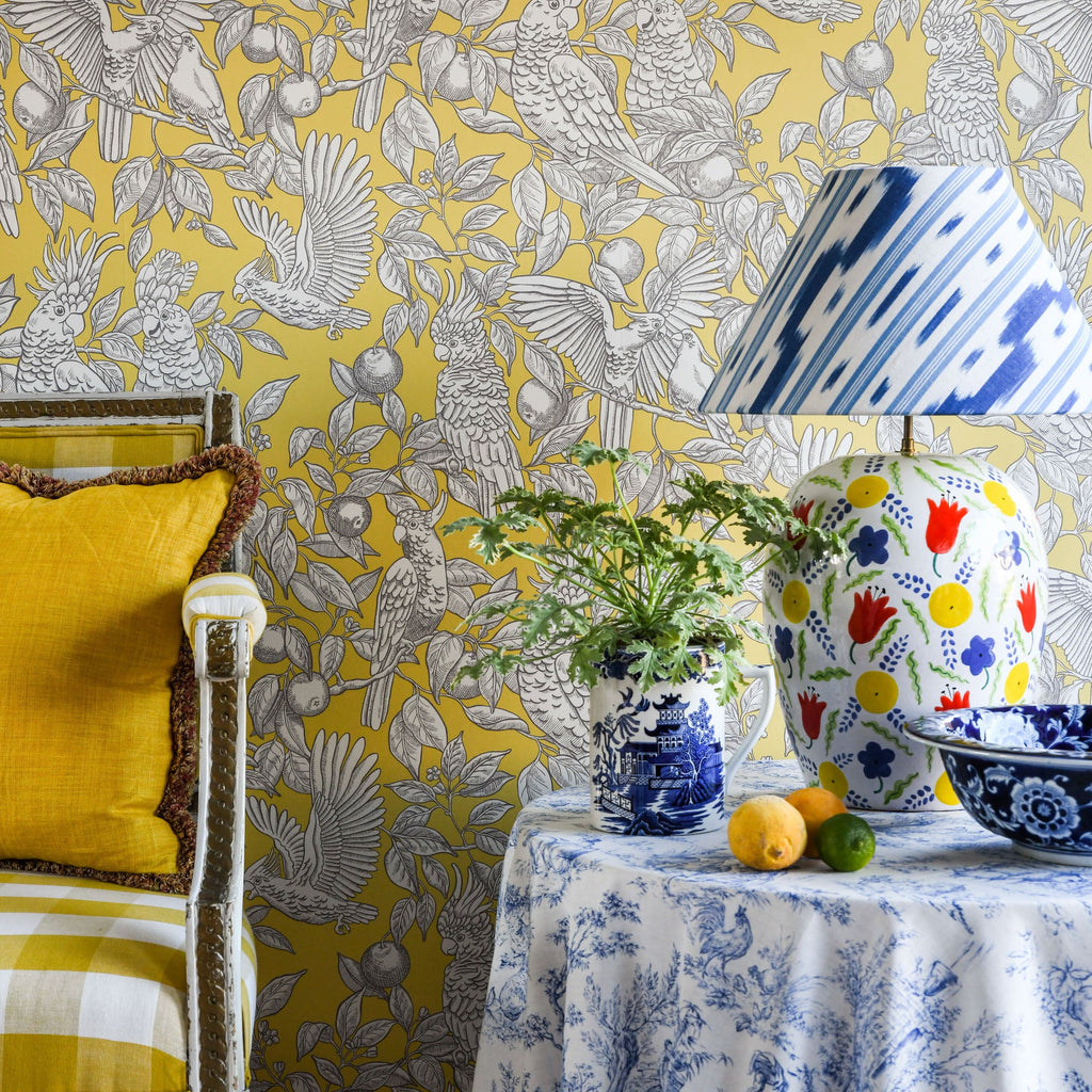 Talk about Cockatoos wallpaper by Langelid/von Bromssen - animals design in Yellow