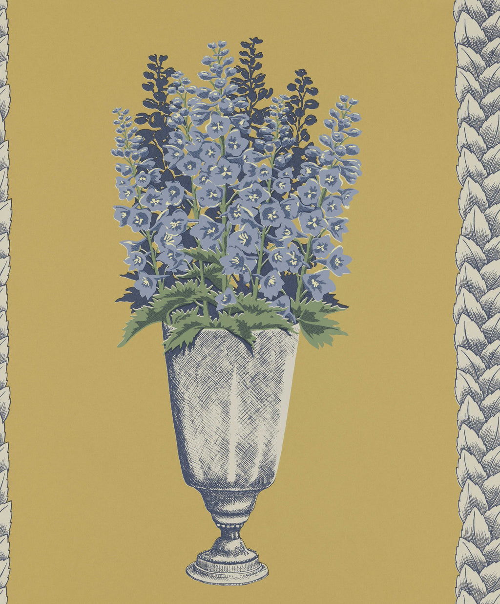 Delphinium wallpaper by Langelid/von Bromssen - floral design in Yellow