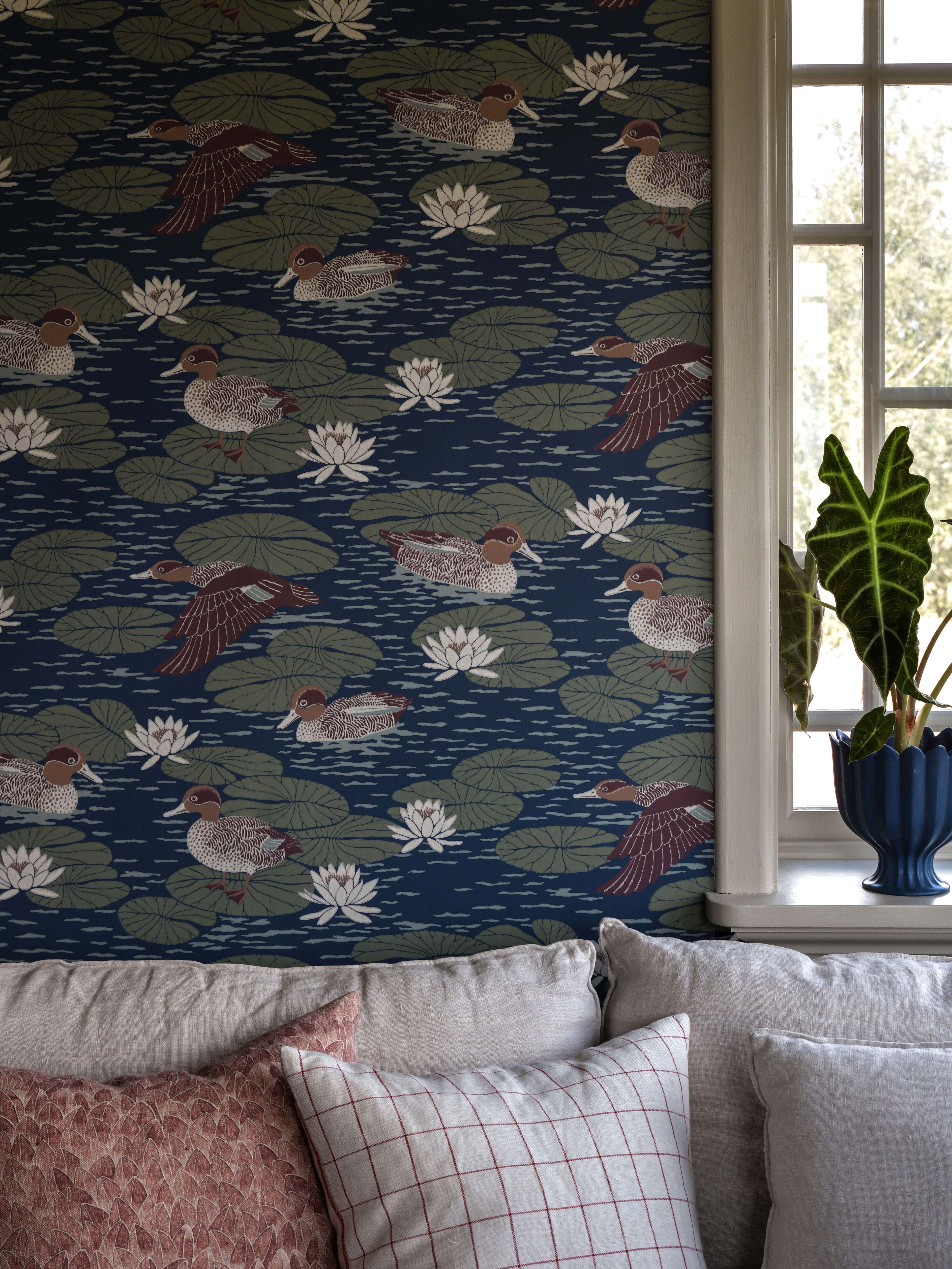 Duck Pond wallpaper by Langelid/von Bromssen - animals design in Blue
