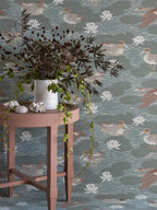 Duck Pond wallpaper by Langelid/von Bromssen - animals design in Teal
