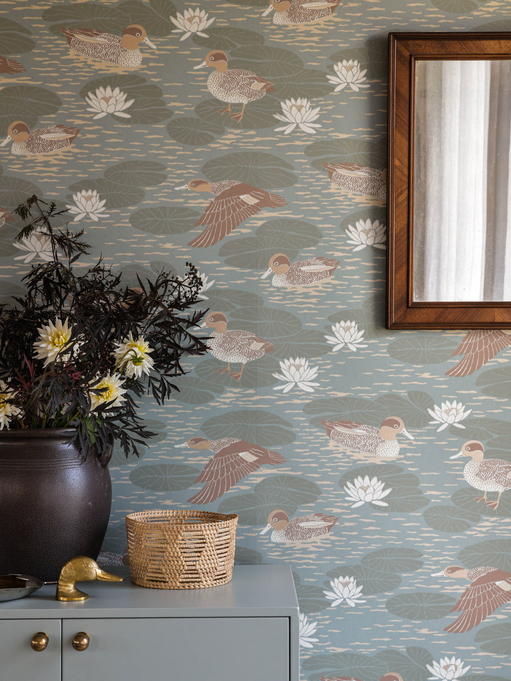 Duck Pond wallpaper by Langelid/von Bromssen - animals design in Teal