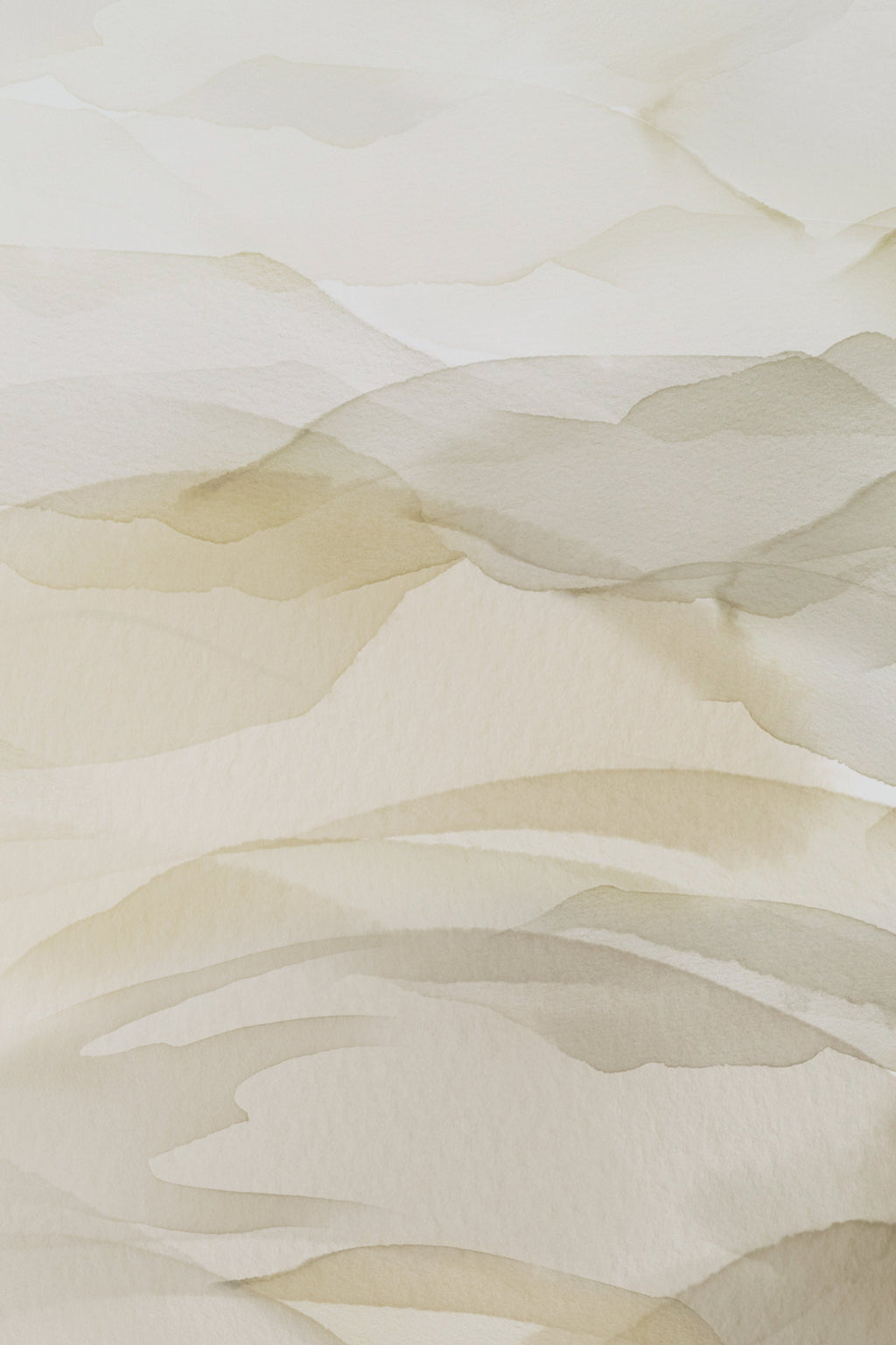 Dune Fog warm cream watercolour wave wallpaper pattern