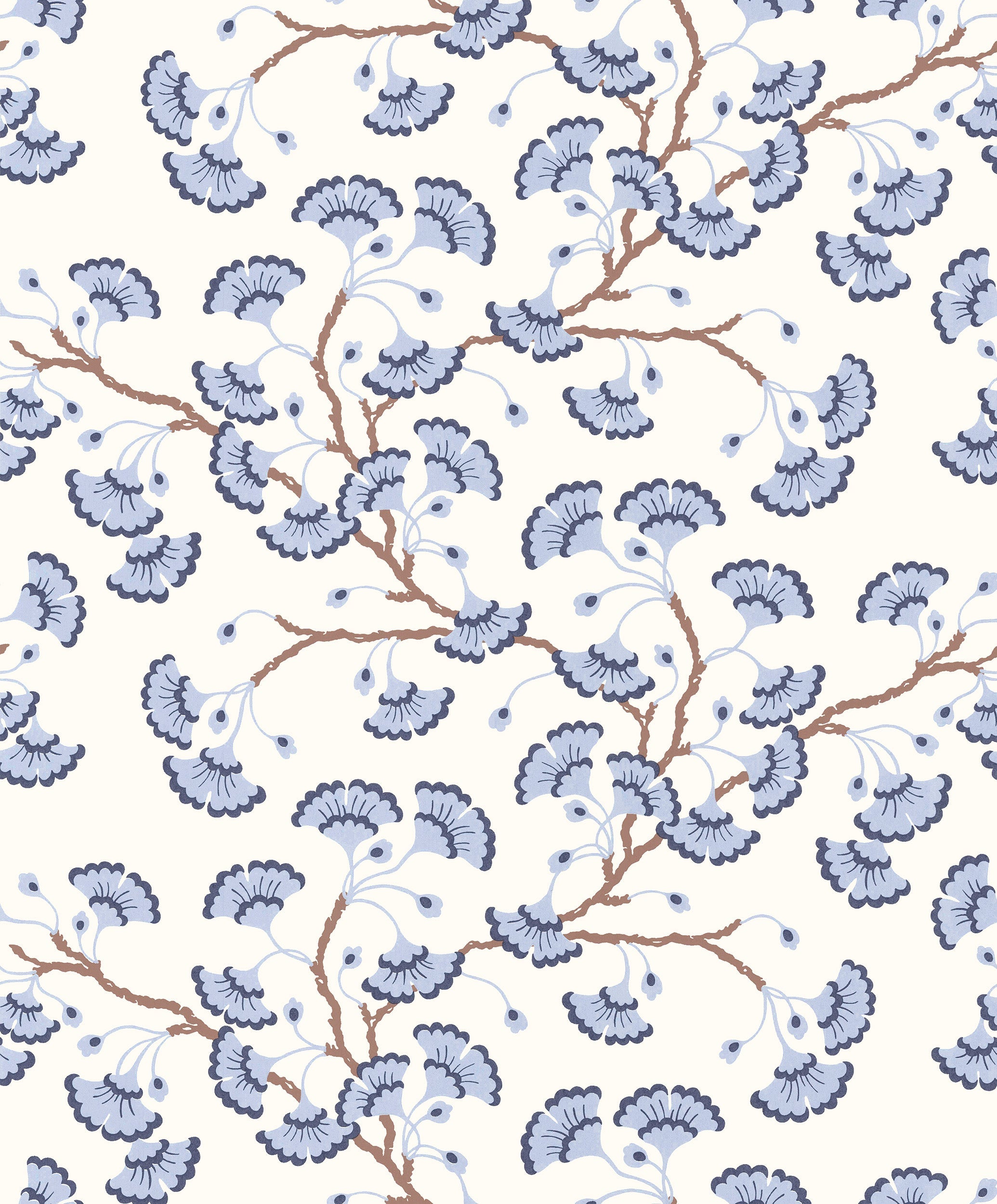Ginkgo Garden wallpaper by Langelid/von Bromssen - botanical design in Blue