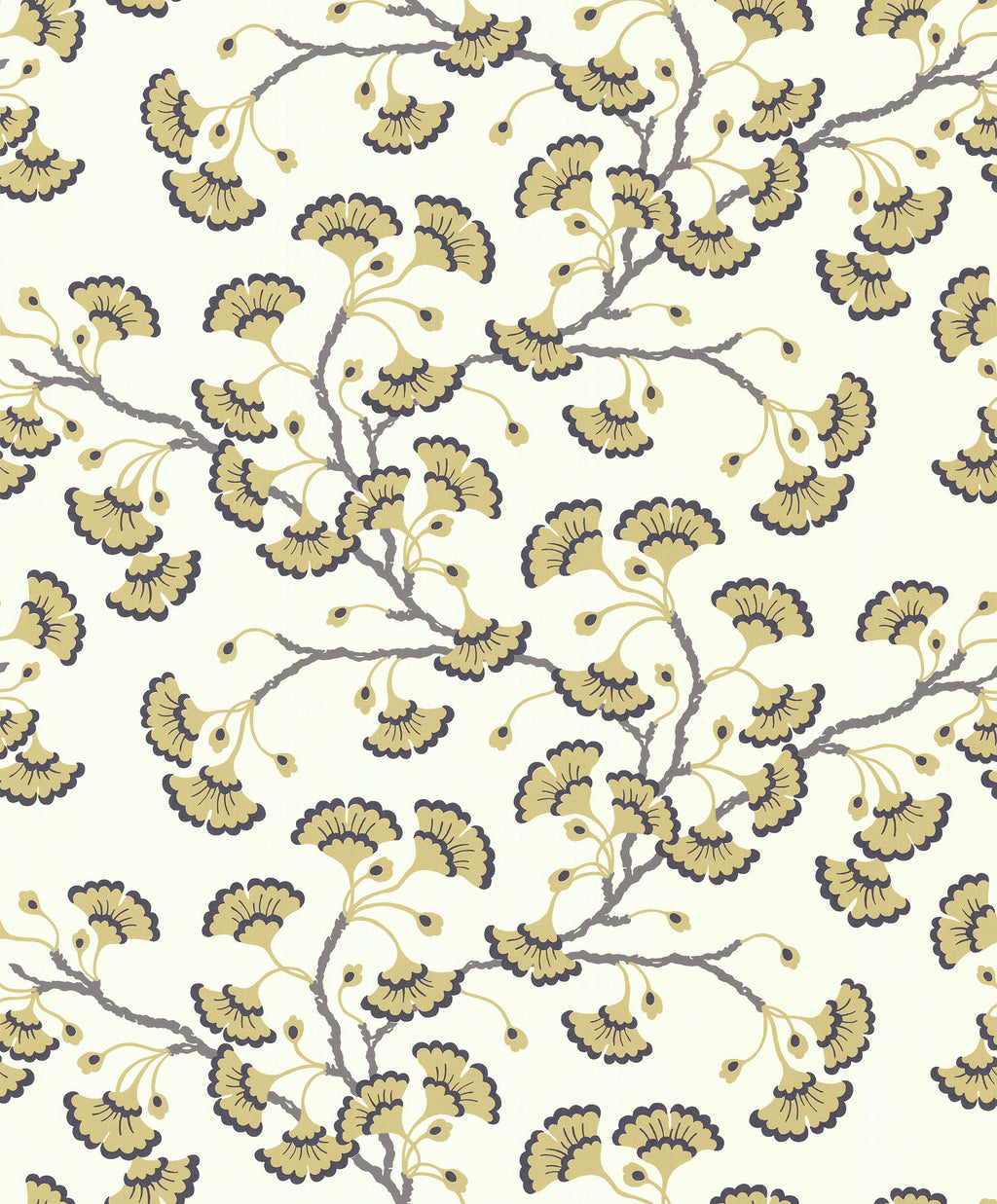 Ginkgo Garden wallpaper by Langelid/von Bromssen - botanical design in Yellow
