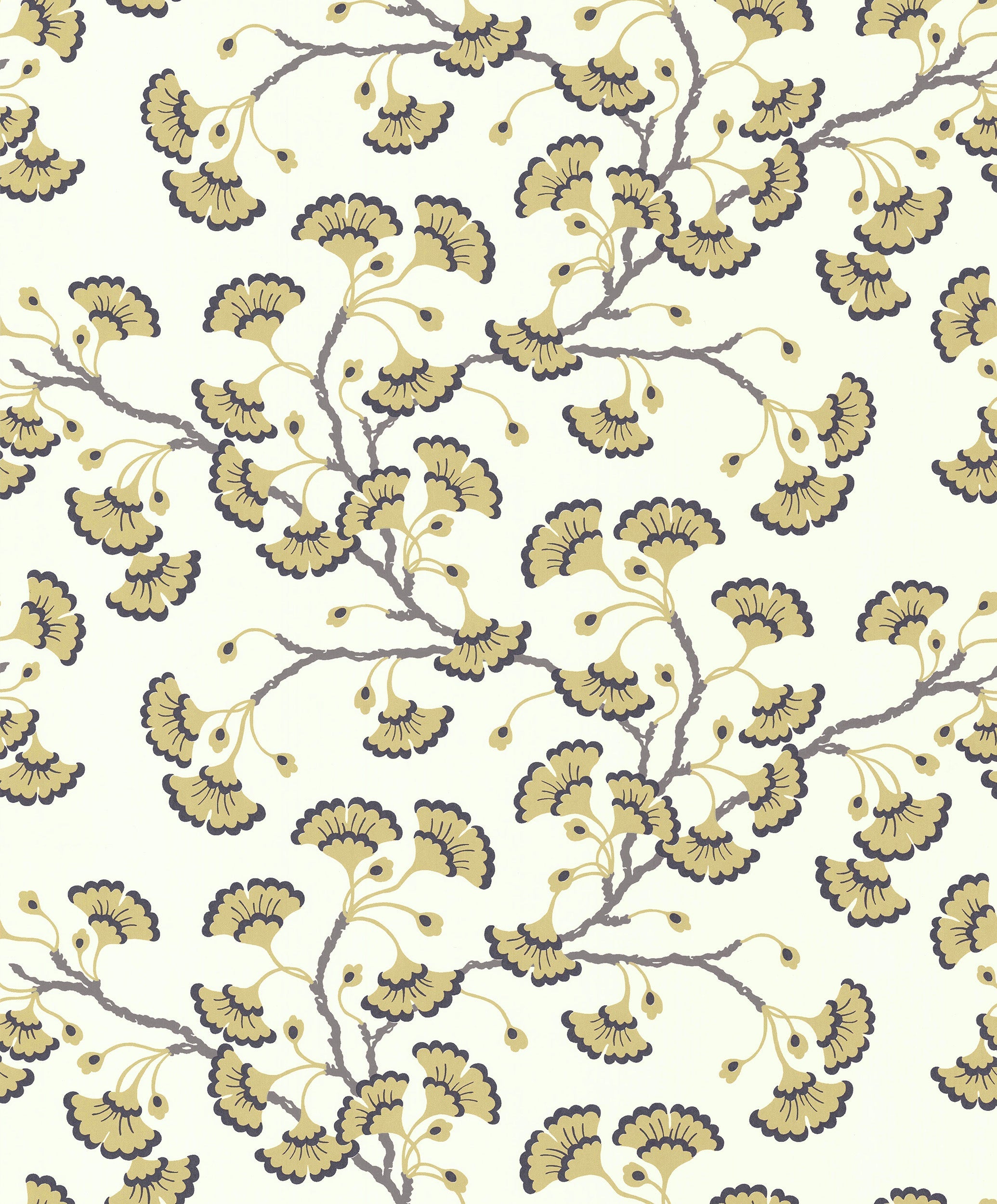 Ginkgo Garden wallpaper by Langelid/von Bromssen - botanical design in Yellow