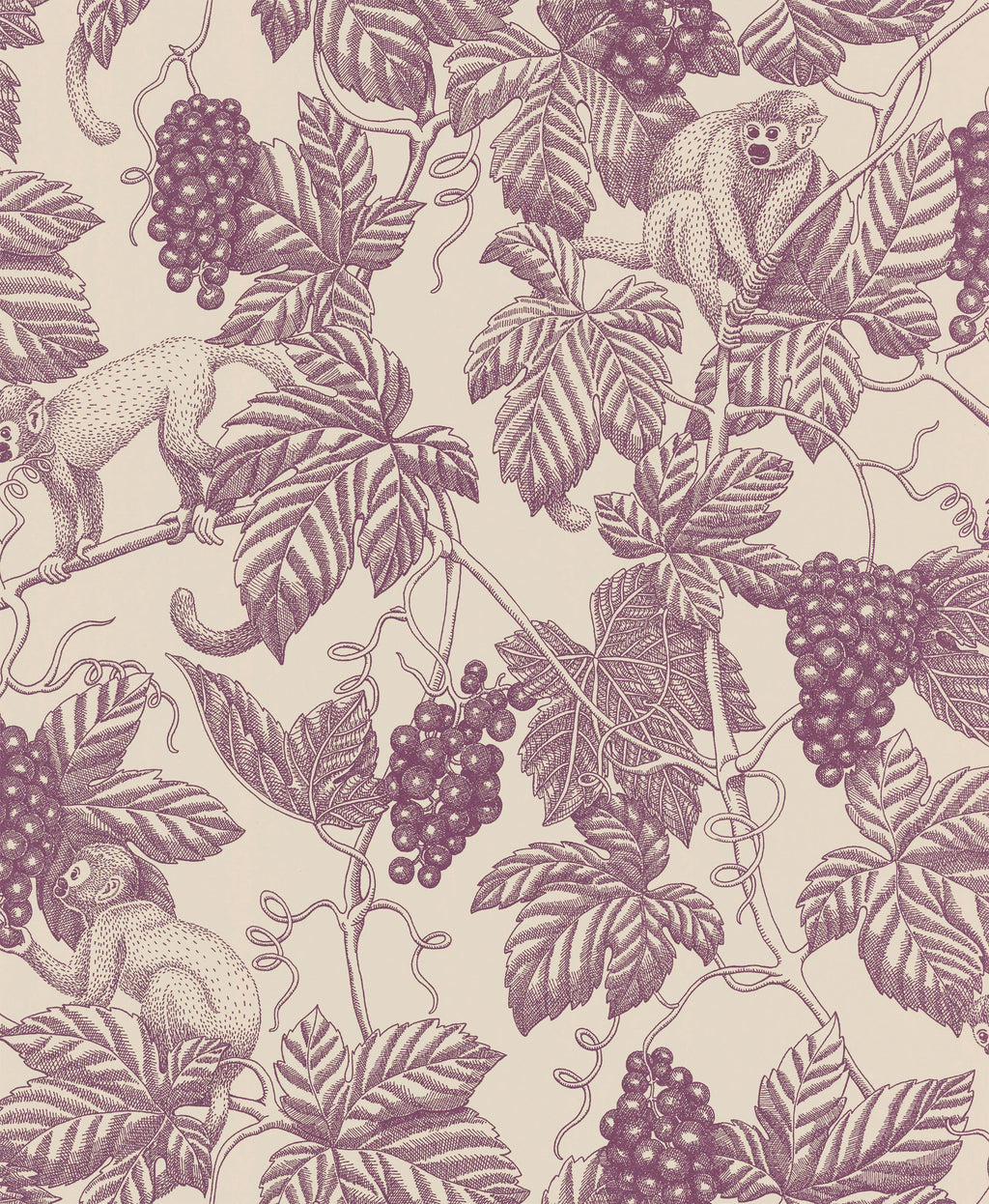 Grape Thief wallpaper by Langelid/von Bromssen - animals design in Purple
