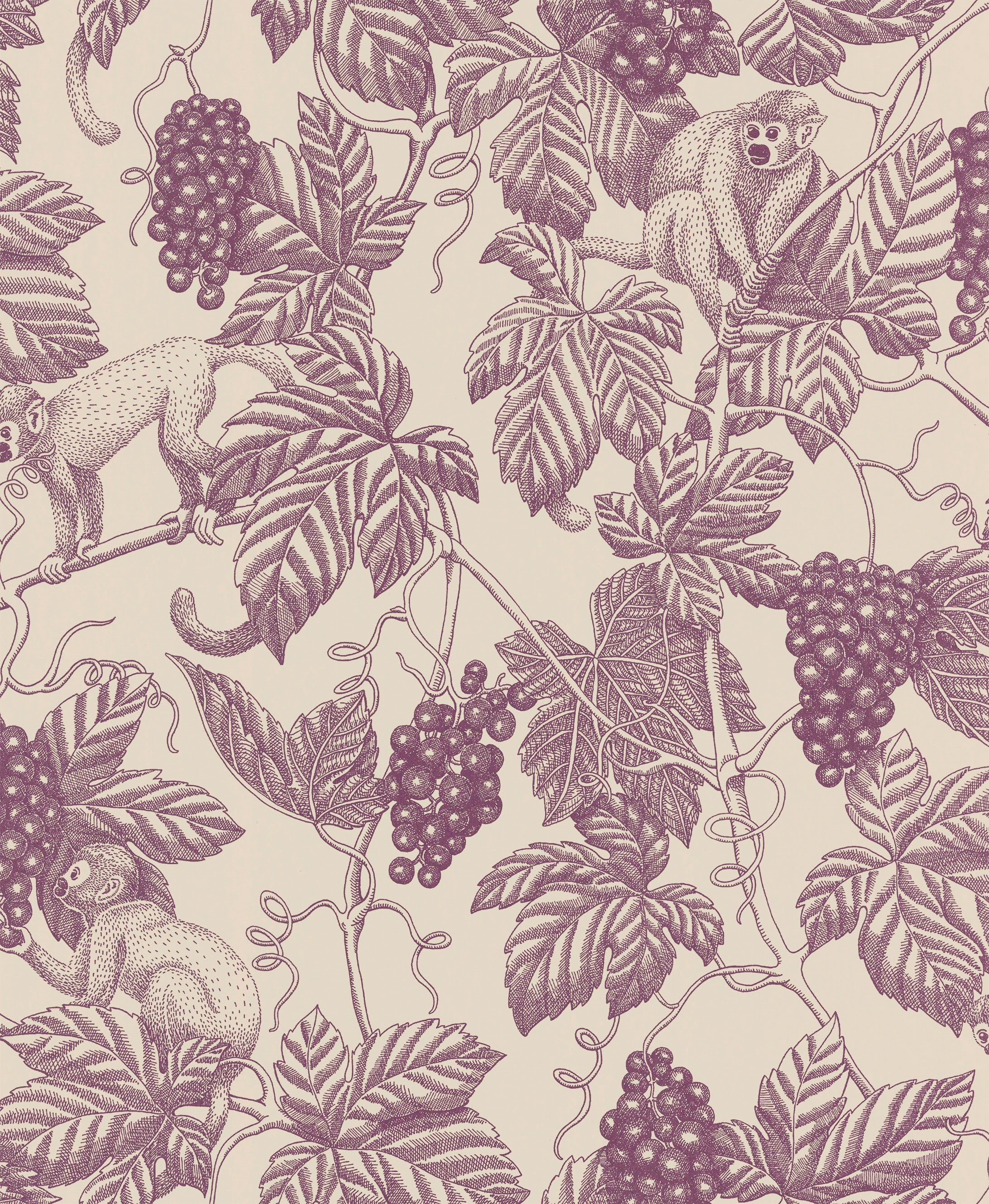 Grape Thief wallpaper by Langelid/von Bromssen - animals design in Purple
