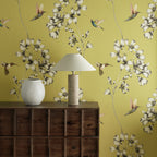 Amazilia Silver wallpaper by Harlequin - botanical hummingbird detail